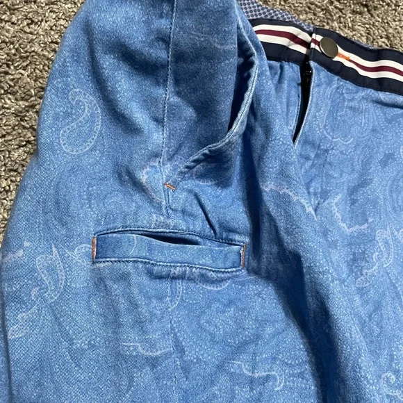 Tallia Shorts Men’s‎ Shorts size 36 Blue w/ Paisley print stretch casual shorts - Picture 7 of 8